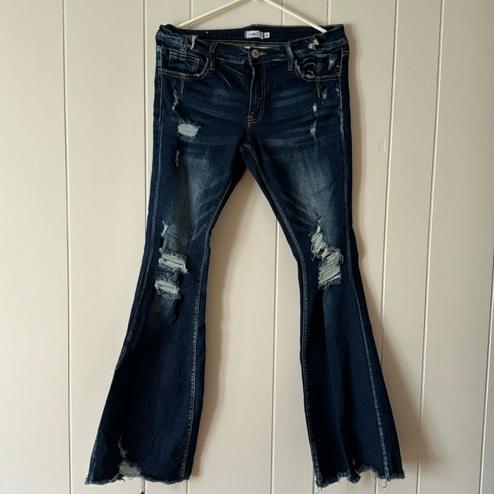Distressed Rue21 wide leg jeans